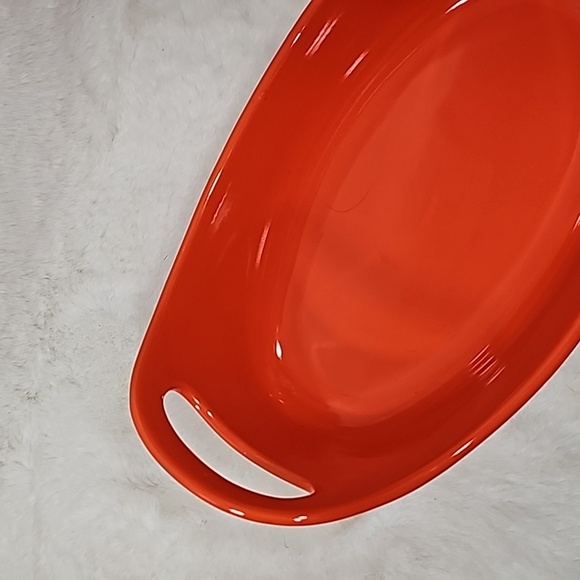 Rachael Ray 1.25 Qt Orange Oval 1.25 Qt Stoneware Open Roasting Baking Cassarole - Picture 4 of 4